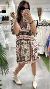 Robe courte beige et rose PEROU  G&M