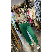 Pantalon fluide vert amazone Julien
