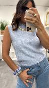 Pull sans manches bleu MANDA LPE