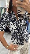 Chemise motifs bleu marine 443690 Annie WS
