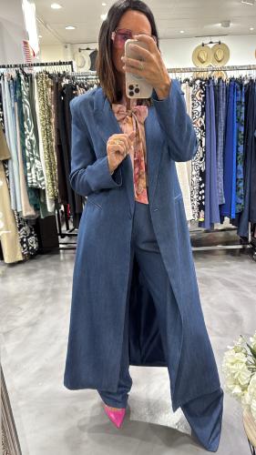 Veste trench long demin bleu KXCP0041 KKS