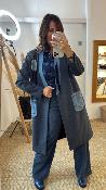 Manteau Bi-Matière Gris et Bleu J073Y028 DIXIE 