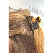 Pince à cheveux en acétate de cellulose marron et noir