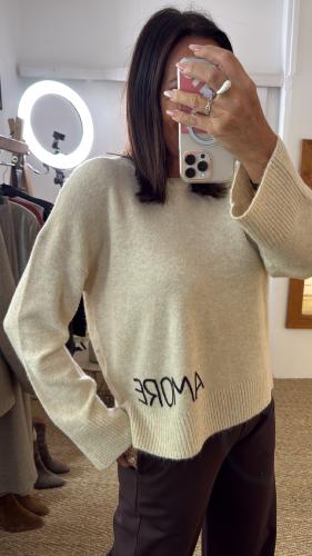 Pull large beige "amore" SAINTS G&M 