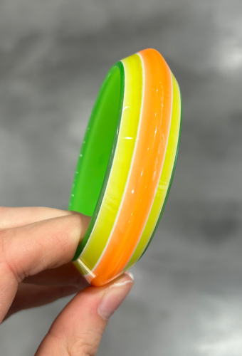 Bracelet jonc orange vert