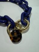 Collier maillons anse de sac violet