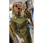 Veste Saharienne coton kaki Claudia