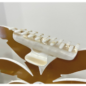 Pince à cheveux en acétate de cellulose beige et blanc