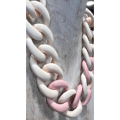 Collier mailles rose et blanc Lily