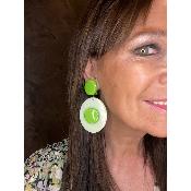 Boucles Oreilles vert amande 