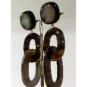 Boucles Oreilles Romane kaki