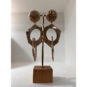 Boucles Oreilles Oriane acéate ivoire et doré