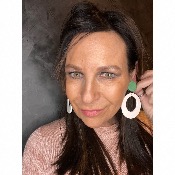 Boucles Oreilles blanc et vert