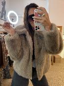 SHONNA veste en fausse fourrure grège G&M