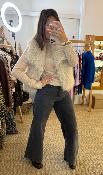 Veste fausse fourrure sans manches beige 52420299 MM 