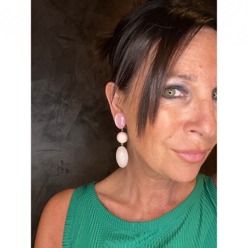Boucles Oreilles perles rose pastel