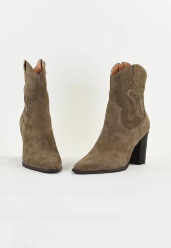 Bottines cuir à talons AZALEE taupe 