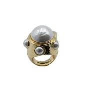 Bague doré et perle 