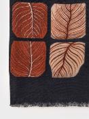 Foulard Square Leaves rouge WFT008
