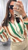 Chemise loose à rayures WWU042 NT