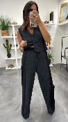 Pantalon fluide noir & gris P7A0KGZ IMPERIAL 