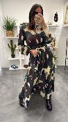 Robe longue imprime bordeaux ALOQYAICA DIXIE