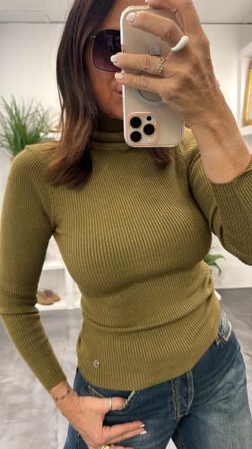 Pull coL roulé vert olive 054-260003 BSB