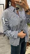 Chemise lignes tennis bleu blanc  CORALIA