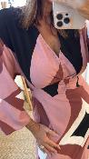 Robe longue Rose et noir MASAMY ANGE