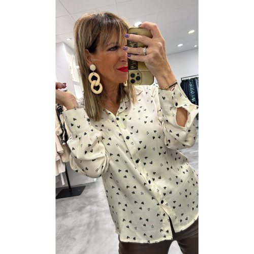 Chemise coeur beurre - 23362269