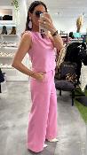 Pantalon large rose Pierre 