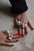 Bague argenté et perle 