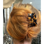 Peigne à cheveux en acétate de cellulose marron et noir