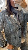 Veste blazer grise et beige VJDF6YATPA DIXIE 