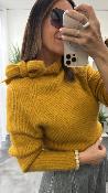 Pull col nœud moutarde MRK691 MR
