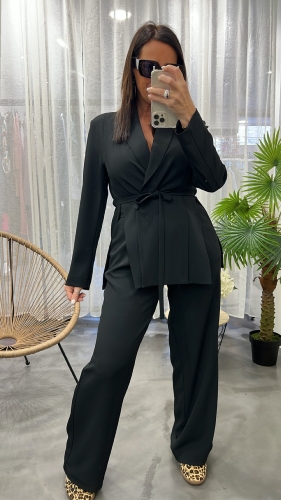 Veste blazer ceinturée noir M6213G MR