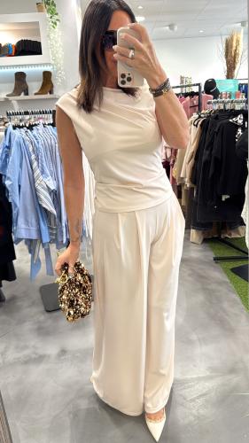 Pantalon large fluide beige 50990169 MM