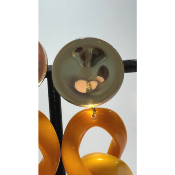 Boucles Oreilles maillons jaune orange miroir 