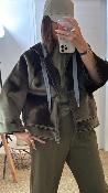 Manteau en velours vert M6241G MR