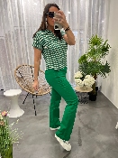Pantalon jeans flare vert SONNY