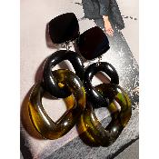 Boucles Oreilles Maillons Karen Kaki