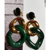 Boucles Oreilles Maillons Keren Vert