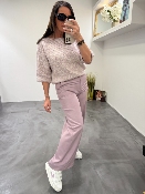 Pull manches 3/4 parme LOLYMPIA