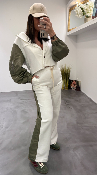 Veste blazer blanc et kaki 50982239