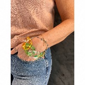 Bracelet maillons à enfiler translucide vert