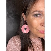 Boucles Oreilles donut rose
