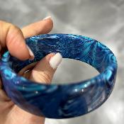 Bracelet jonc bleu marine blanc