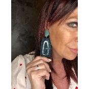 Boucles Oreilles vert bleu