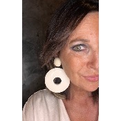 Boucles Oreilles donut beige