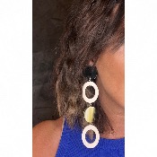 Boucles Oreilles Amélie Beige